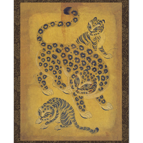 Wall Decor Hanging Scroll Korean Folk Leopard Painting Print