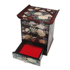 Mother of Pearl Wood Red Lacquer Korean Oriental Treasure Jewelry Ring Box Case