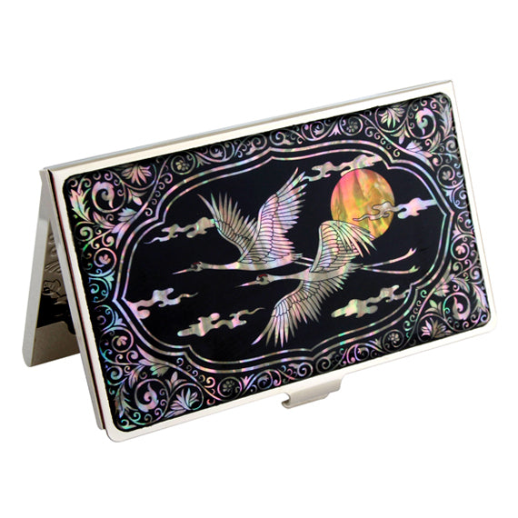 MOP Yellow Moon Design Metal Business Credit Name ID Man Card Case Pocket Holder