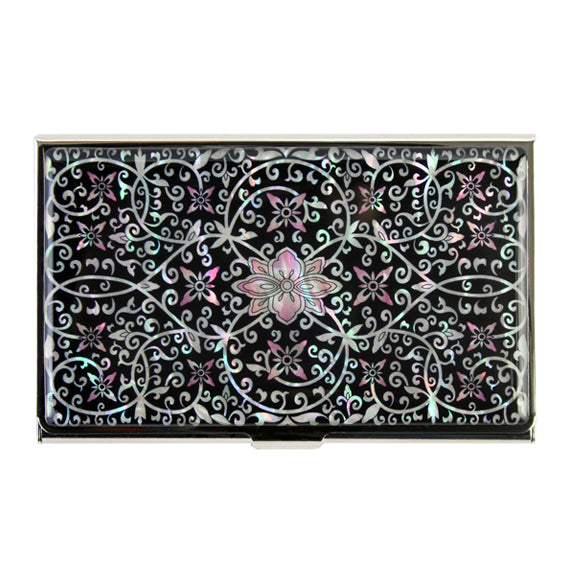MOP Geometric Design Business Credit Name ID Card Wallet Steel Metal Case Holder