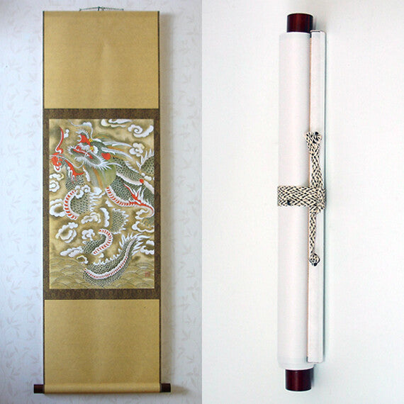 Wall Art Interior Decor Hanging Scroll Korean Folk Red New Dragon Painting Print