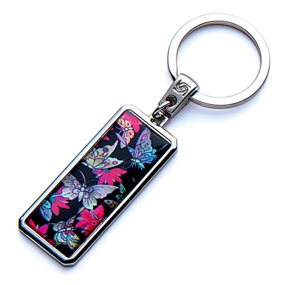Mother of Pearl Car Keychain Butterfly Backpack Key Pendant Purse Bag Charm Ring
