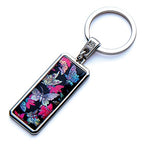 Mother of Pearl Car Keychain Butterfly Backpack Key Pendant Purse Bag Charm Ring