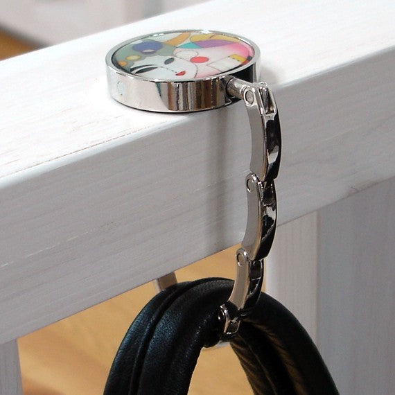  Mother of Pearl Face Table Folding Purse Caddy Handbag Bag Holder Hanger Hook