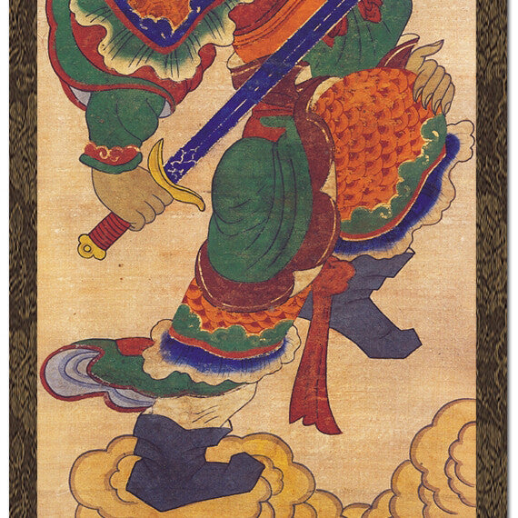 Chinese Zodiac Sign 12 Animals Rabbit Wall Hanging Scroll Korean Folk Painting