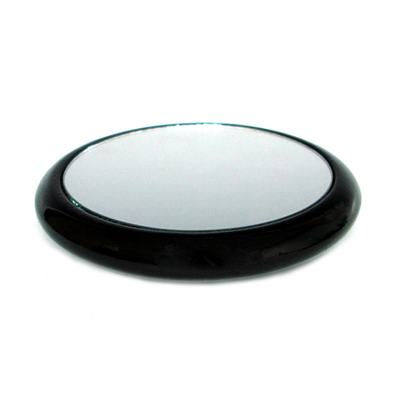 MOP Black White Flower Makeup Compact Cosmetic Pouch Handmade Round Mini Mirror