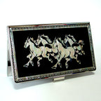 Year of The Horse Chinese Zodiac 2026 Gift Mother of Pearl Business Card Case
