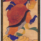 Chinese Zodiac Sign 12 Animals Horse Wall Hanging Scroll Korean Folk Painting