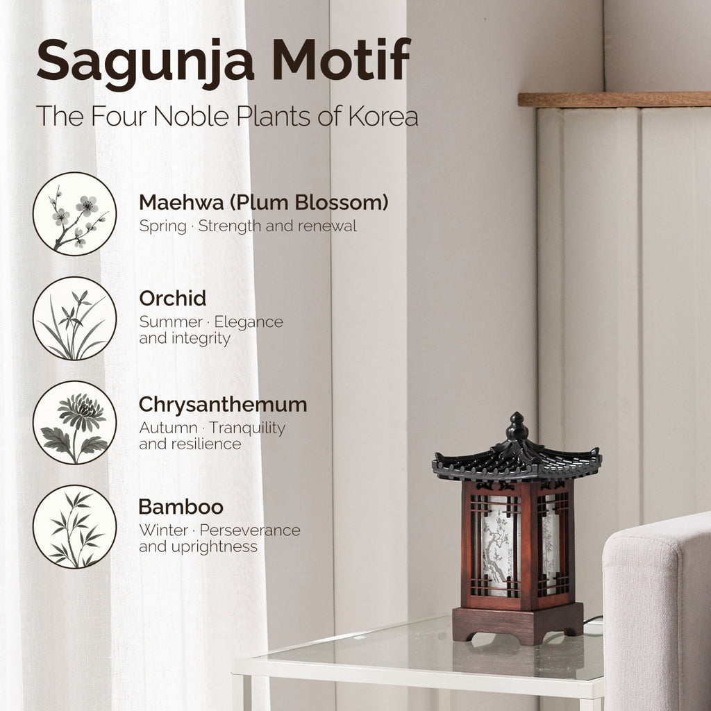 Carved Wood Lamp Lantern Brown Asian Bedside Bedroom Table Light Home Art Decor