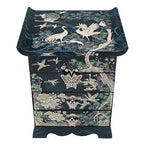 Mother of Pearl Wood Art Decorative Blue Jewelry Trinket Keepsake Gift Box Chest