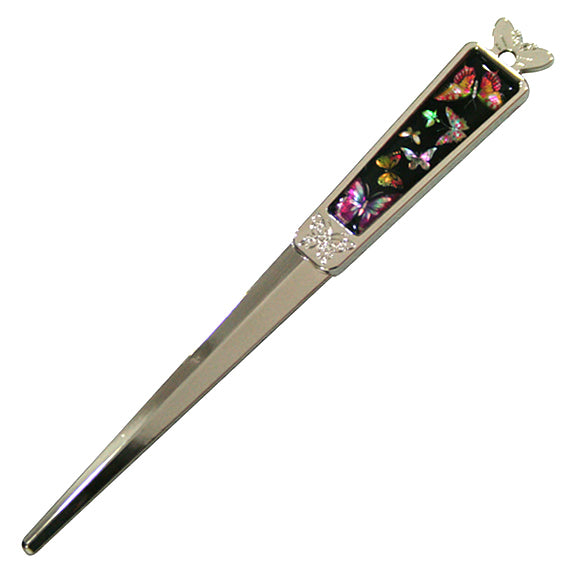 ther of Pearl Butterfly Metal Sword Knife Blade Desk Envelope Letter Opener