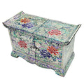 Mother of Pearl House Flower Wood Oriental Treasure Jewelry Ring Box Chest Case