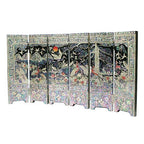 Mother of Pearl Room Decor Mini Folding Screen Wall Room Art Deco Plaque Accent