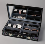 Mother of Pearl Peacock Sunglass Box Eyeglasses Display Storage Show Case Holder