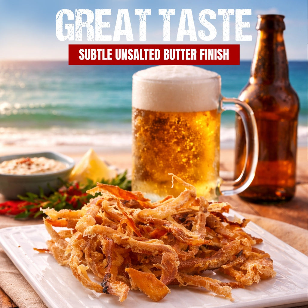 Stone Roasted Korean Squid Jerky Strips Protein-rich Seafood Chewy Butter Snack
