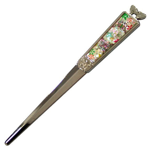MOP Flower Butterfly Letter Opener Metal Sword Blade Envelope Cutter Slitter