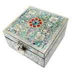 Mother of Pearl Wood Decorative Jewelry Box Keepsake Treasure Trinket Chest Box