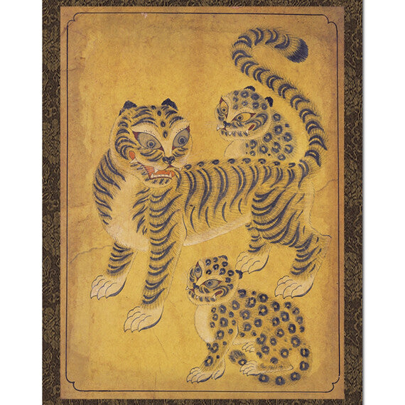 Leopard Tiger Animal Painting Wall Art Hanging Home Room Decor Asian Scroll  