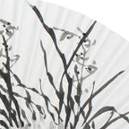 Folding White Paper Chinese Ink Orchid Painting Bamboo Wood Wall Art Fan