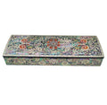 Mother of Pearl Inlay Desk Wood Pen Pencil Brush Holder Lid Case Box Gift