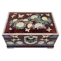Mother of Pearl 2-Tier Lacquer Wood Jewelry Trinket Keepsake Chest Box Storage
