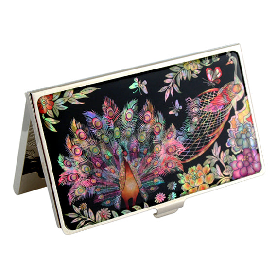 MOP Peacock Design Business Credit Name Pocket Slim ID Card Case Holder Wallet 