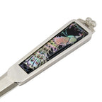 Mother of Pearl Peacock Letter Opener Metal Sword Blade Envelope Cutter Slitter