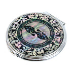 MOP Double Bird Design Compact Cosmetic Magnifying Makeup Handbag Beauty Mirror