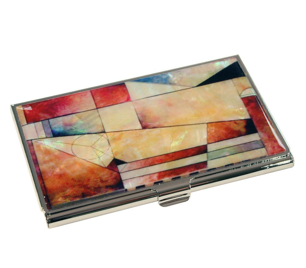 MOP Geometric Design Metal Business Credit Name ID Man Card Case Pocket Holder