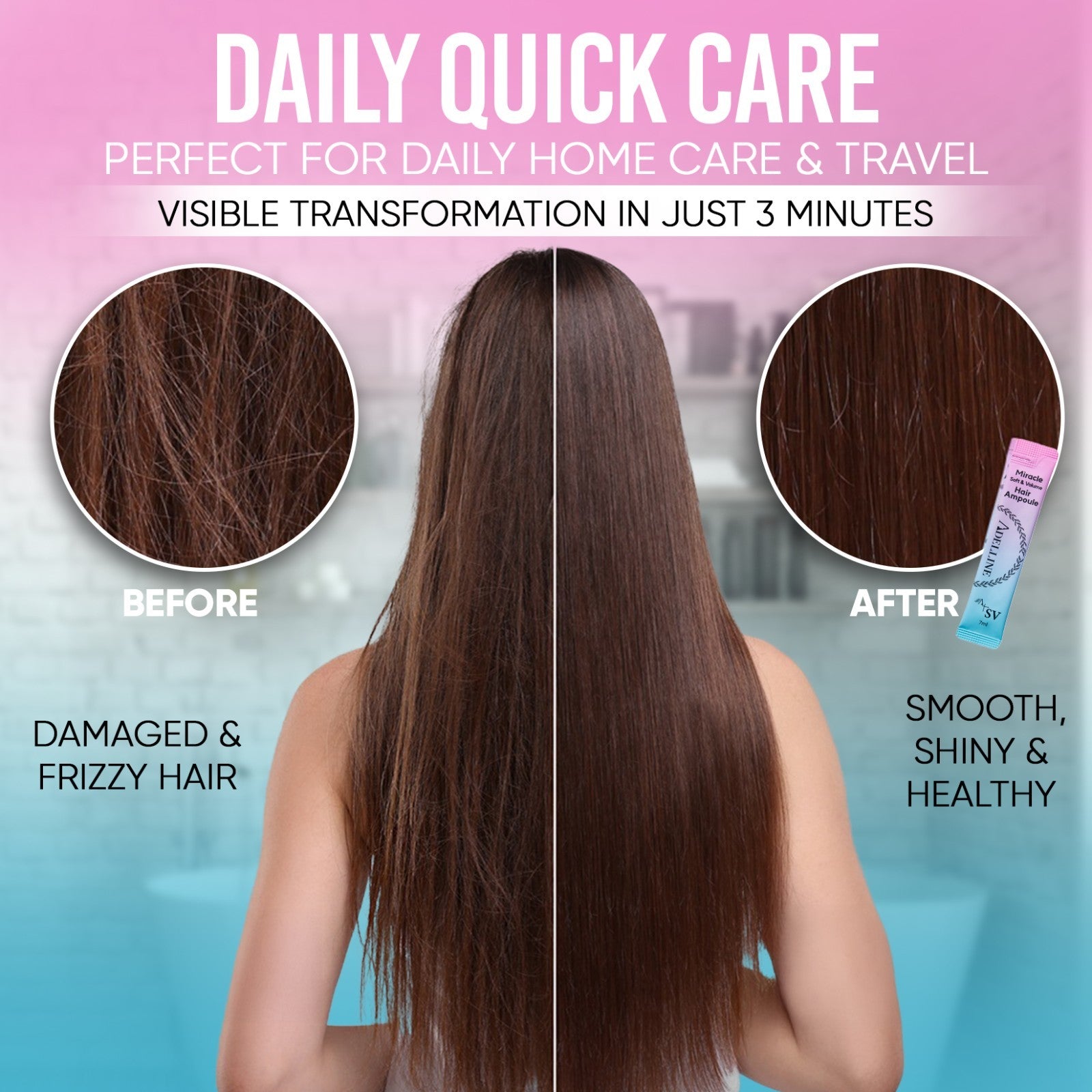 ADELLINE Miracle Hair Ampoule 15 Set | Korean Protein Filler for Damaged Hair