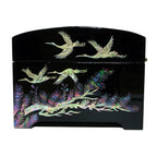 Mother of Pearl Black Wood Jewelry Earrings Ring Necklace Gift Box Case Storage