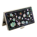 MOP White Magnolia Flower Design Business Name Credit ID Card Holder Case Wallet