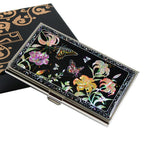 MOP Trumpet Lily Flower Design Business Credit Handmade Card Case Holder Wallet