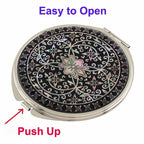 Tiger Dragon Shell Compact Mirror - Bold Mother of Pearl Purse Makeup Mirror