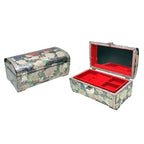 Mother of Pearl Flower 2-Tier Wood Jewelry Box Trinket Treasure Keepsake Chest