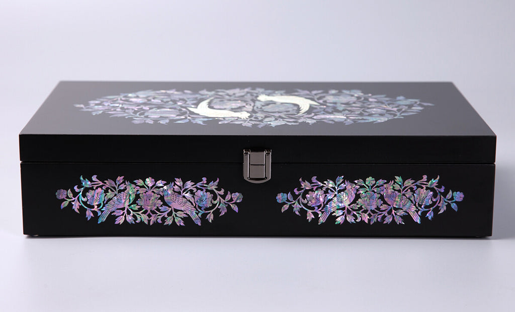 Mother of Pearl Parrot Sunglasses Box Eyeglasses Display Storage Case Organizer