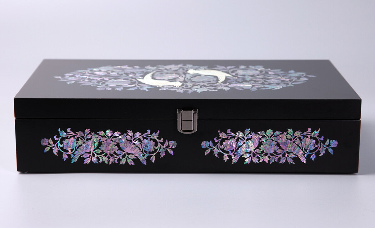 Mother of Pearl Parrot Sunglasses Box Eyeglasses Display Storage Case Organizer