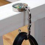 Mother of Pearl Peacock Table Fold Purse Caddy Handbag Bag Holder Hanger Hook