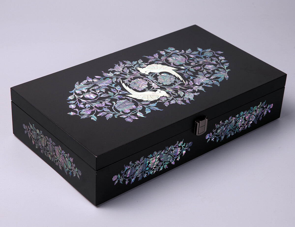 Mother of Pearl Parrot Sunglasses Box Eyeglasses Display Storage Case Organizer