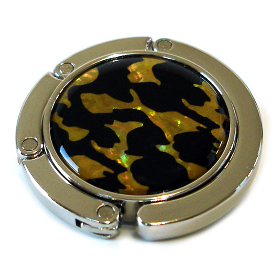  Mother of Pearl Tiger Skin Foldable Purse Bag Caddy Handbag Holder Hanger Hook