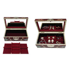 Mother of Pearl Asian Wood Jewelry Box Storage Ring Trinket Chest Case Holder