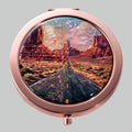 Monument Valley Mother of Pearl Compact Mirror Desert Road Trip Travel Gift