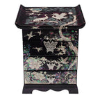 Mother of Pearl Purple Wood Jewelry Box Trinket Keepsake Treasure Organizer Case