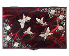 Mother of Pearl Butterfly Wood Red Small Mini Treasure Jewelry Trinket Box Chest