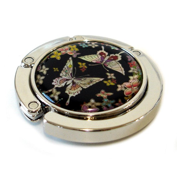  Mother of Pearl Butterfly Foldable Purse Bag Caddy Handbag Holder Hanger Hook