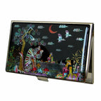 Mother of Pearl Tiger Bird Business Credit Name Slim ID Card Case Holder Wallet 