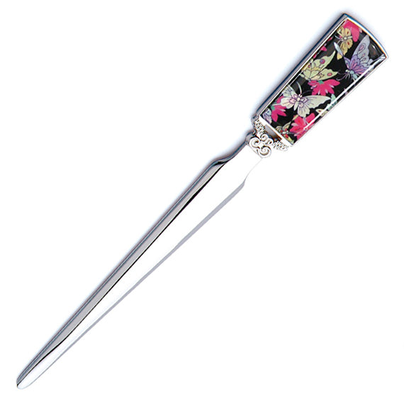 Mother of Pearl White Butterfly Design Sword Knife Desk Envelope Letter Opener 