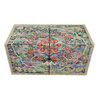 Mother of Pearl Inlay Butterfly Flower Wood Jewelry Box Keepsake Chest Gift Case
