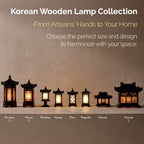 Carved Wood Art Lamp Lantern Brown Asian Bedside Bedroom Table Light Home Accent
