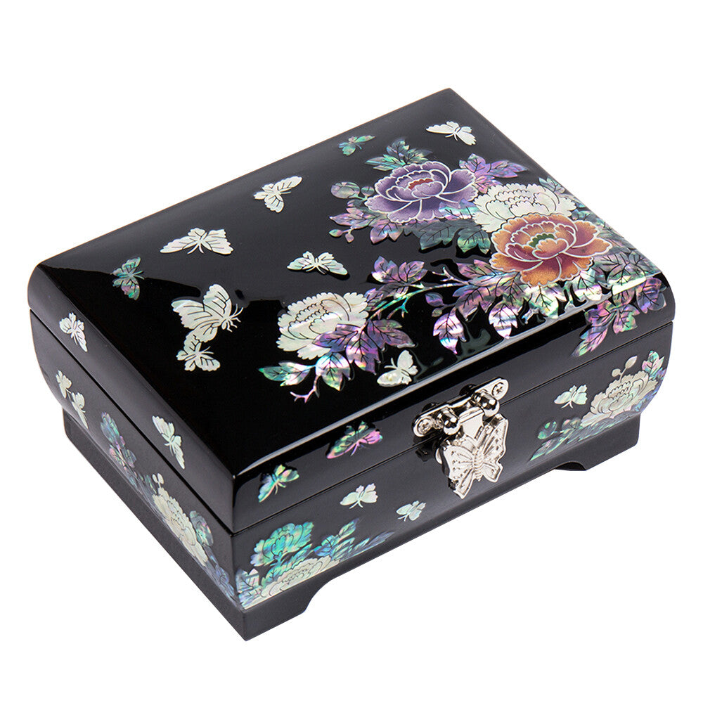 Mother of Pearl Wood Jewelry Trinket Keepsake Chest Ring Case Gift Box Storage 